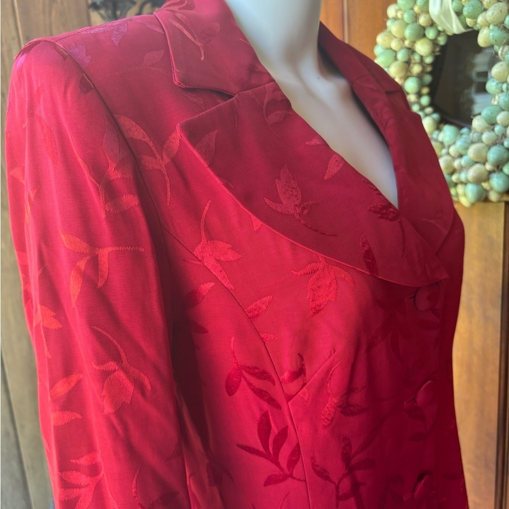 Red Hugo Buscati long floral print jacket - Picture 6 of 9